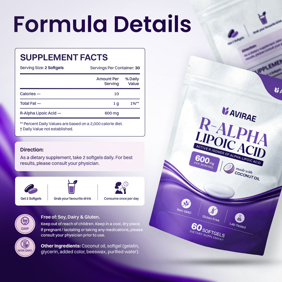 Avirae® R-Alpha Lipoic Acid 600mg