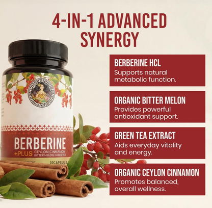 Berberine with Ceylon Cinnamon, Bitter Melon, and Green Tea Extract